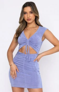 White Fox Boutique AU Natural Element Mini Dress Periwinkle Dresses