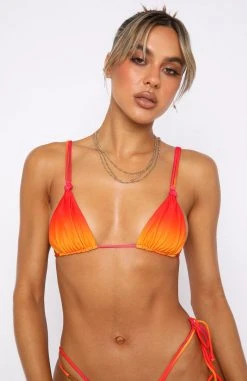 White Fox Boutique AU Tropical Attraction Bikini Top Sunset Ombre Swimwear