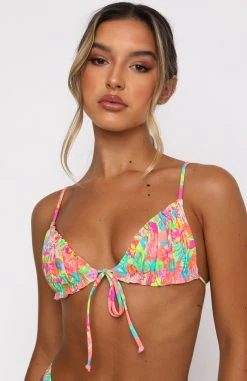 White Fox Boutique AU Swimwear Keep Glowing Bikini Top Tropicana Print