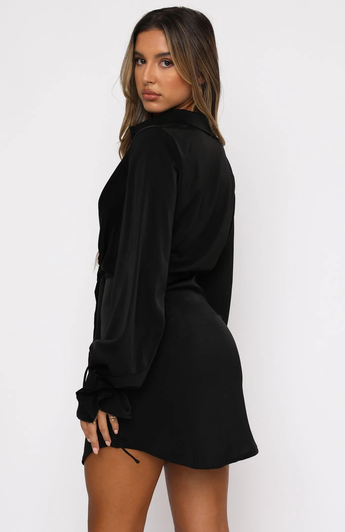 White Fox Boutique AU Split Second Mini Dress Black Clothing 6 White Fox Boutique AU Split Second Mini Dress Black Clothing