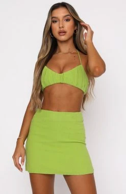 White Fox Boutique AU Beautiful People Crop Matcha Tops