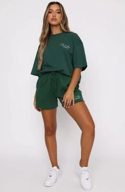 White Fox Boutique AU Take The Focus Tee Forest Green Clothing