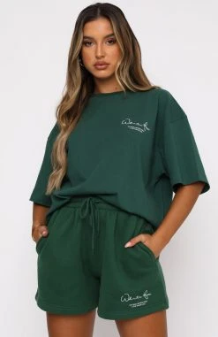 White Fox Boutique AU Take The Focus Tee Forest Green Clothing