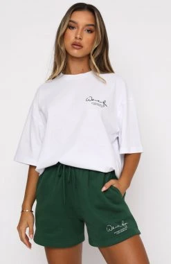 White Fox Boutique AU Take The Focus Tee White/Green
