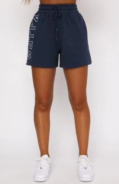White Fox Boutique AU Keep It Up Lounge Shorts Navy Clothing
