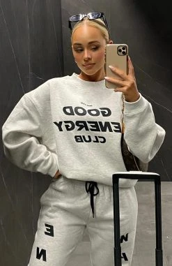 White Fox Boutique AU Clothing Don't At Me Sweater Grey Marle