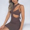 White Fox Boutique AU Are We Clear Ribbed Mini Dress Chocolate Dresses 2 White Fox Boutique AU Are We Clear Ribbed Mini Dress Chocolate Dresses