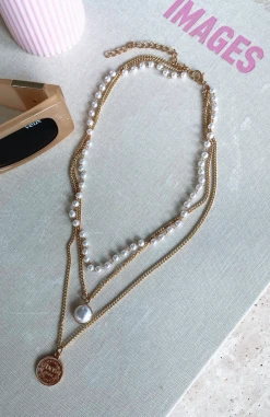 White Fox Boutique AU Arya Necklace Gold Accessories