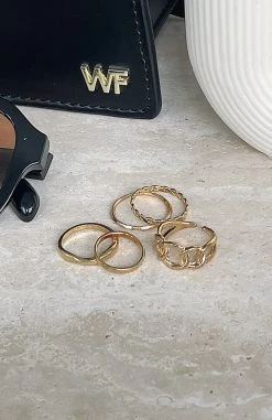 White Fox Boutique AU Accessories Asha Ring Set Gold