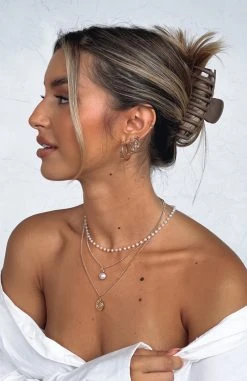 White Fox Boutique AU Asia Hair Clip Chocolate Accessories