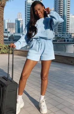 White Fox Boutique AU Along For The Ride Lounge Shorts Ice Blue 16 White Fox Boutique AU Along For The Ride Lounge Shorts Ice Blue