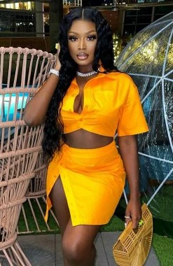 White Fox Boutique AU Dresses Love Triangle Mini Dress Orange