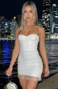 White Fox Boutique AU Shining Bright Mini Dress White Clothing