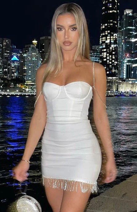 White Fox Boutique AU Shining Bright Mini Dress White Clothing 3 White Fox Boutique AU Shining Bright Mini Dress White Clothing