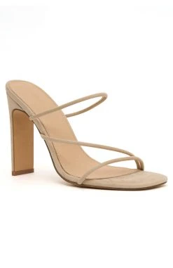 White Fox Boutique AU Piper Mules Nude Suede Shoes