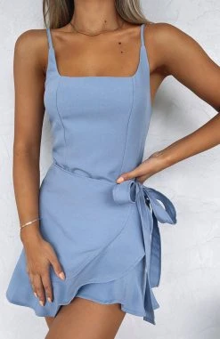White Fox Boutique AU Better Now Mini Dress Blue