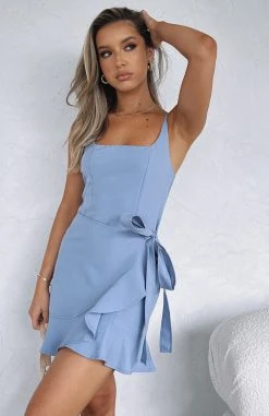 White Fox Boutique AU Better Now Mini Dress Blue