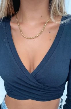 White Fox Boutique AU Breaking Records Necklace Gold