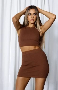 White Fox Boutique AU Clothing Till Sundown Crop Chocolate