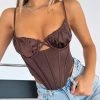 White Fox Boutique AU Careless Nights Bustier Chocolate Clothing 1 White Fox Boutique AU Careless Nights Bustier Chocolate Clothing