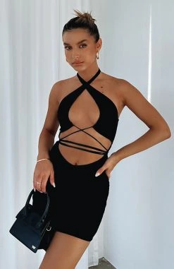 White Fox Boutique AU Caught You Staring Mesh Mini Dress Black