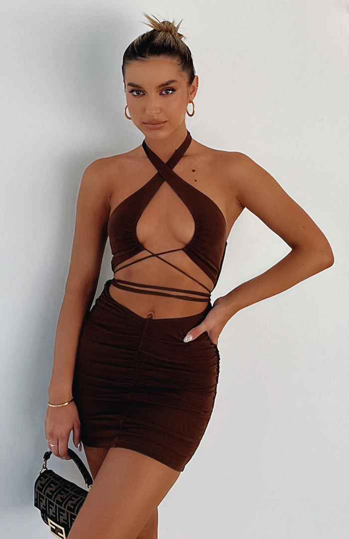 White Fox Boutique AU Clothing Caught You Staring Mesh Mini Dress Chocolate 8 White Fox Boutique AU Clothing Caught You Staring Mesh Mini Dress Chocolate