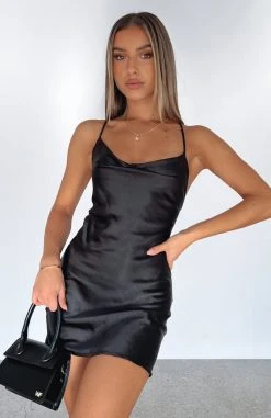 White Fox Boutique AU Clothing Chain Of Hearts Mini Dress Black