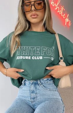 White Fox Boutique AU Clothing Check My Vibe Tee Forest Green