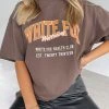 White Fox Boutique AU Health Club Tee Chocolate Clothing