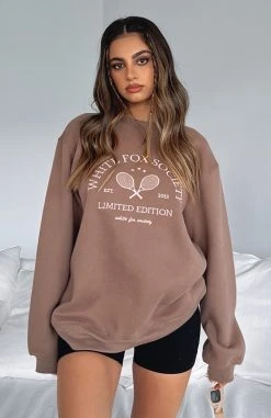 White Fox Boutique AU City Escape Oversized Sweater Mocha