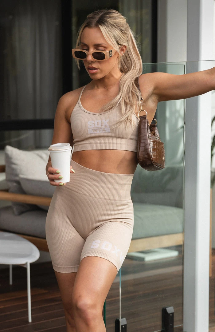 White Fox Boutique AU Collaborations Coffee Date Seamless Bike Shorts Sand 3 White Fox Boutique AU Collaborations Coffee Date Seamless Bike Shorts Sand