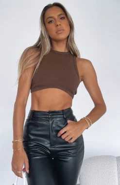 White Fox Boutique AU Clothing Commit To Me Crop Chocolate