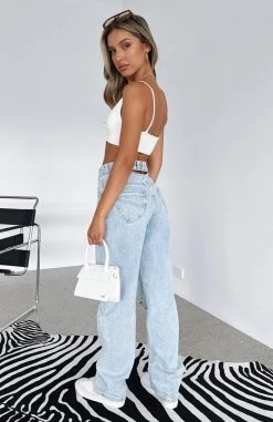 White Fox Boutique AU Clothing Current Moment Jeans Light Blue Wash