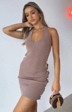 White Fox Boutique AU Deep In My Soul Mini Dress Mocha Dresses