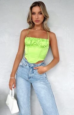 White Fox Boutique AU Doing The Most Bustier Lime Clothing