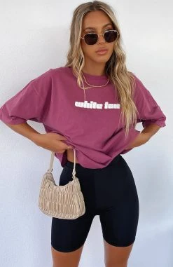 White Fox Boutique AU Don't Think Twice Tee Plum Clothing