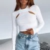 White Fox Boutique AU Down For You Long Sleeve Crop White Sale 2 White Fox Boutique AU Down For You Long Sleeve Crop White Sale