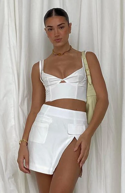 White Fox Boutique AU Clothing Let's Go Out Bustier White 9 White Fox Boutique AU Clothing Let's Go Out Bustier White