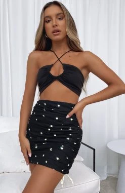 White Fox Boutique AU Endless Summer Mini Skirt Black Bottoms