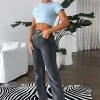 White Fox Boutique AU Enough Of You Jeans Black Acid Wash