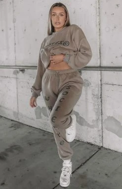 White Fox Boutique AU Big League Sweatpants Mocha