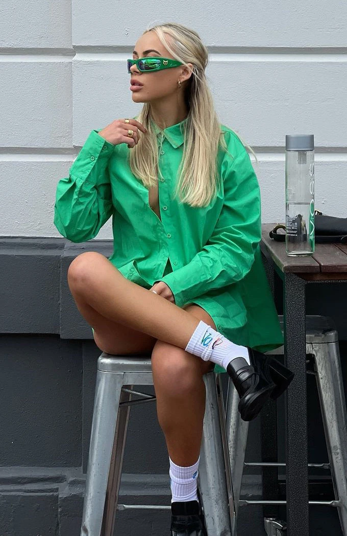 White Fox Boutique AU Behind The Look Shirt Green Clothing 13 White Fox Boutique AU Behind The Look Shirt Green Clothing
