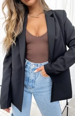 White Fox Boutique AU Clothing Fashion Force Blazer Black