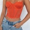 White Fox Boutique AU Feel The Passion Lace Bustier Burnt Orange Clothing
