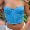 White Fox Boutique AU Feel The Passion Lace Bustier Blue