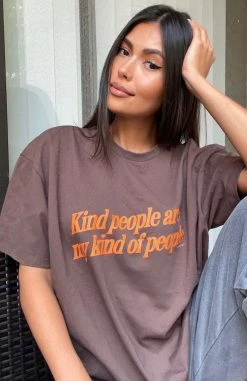 White Fox Boutique AU My Kind Of People Tee Chocolate