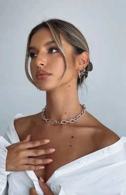 White Fox Boutique AU Girl Talk Choker Necklace Gold