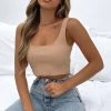 White Fox Boutique AU Give Notice Crop Tan