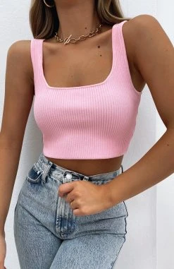 White Fox Boutique AU Clothing Give Notice Crop Pink