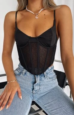 White Fox Boutique AU Glam Girl Bustier Black